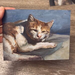 Oil painting cat